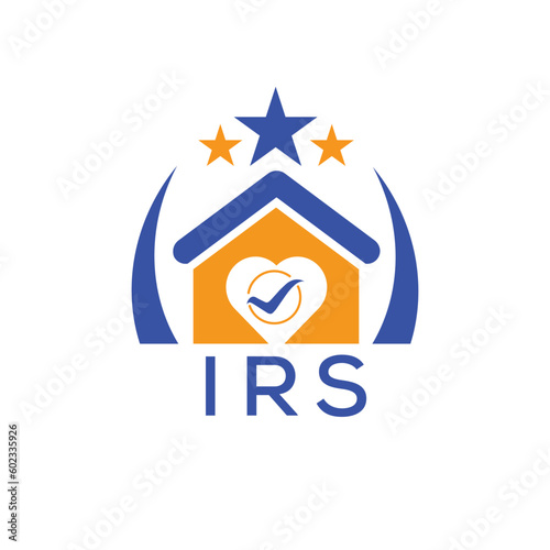 IRS House logo Letter logo and star icon. Blue vector image on white background. KJG house Monogram home logo picture design and best business icon. 
