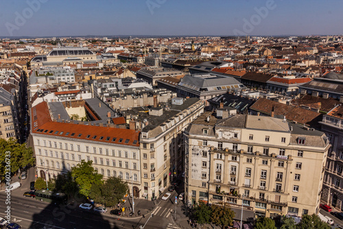 Aerial view of Budapest from St. Stephen's Basilica's cupola, Hungary
