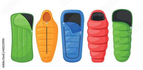 Collection Of Sleeping Bags For Outdoor Enthusiasts. Includes Various Styles Suitable For Different Weather Conditions