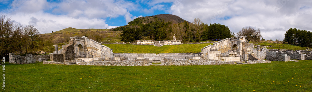 Samnite theater, archelogical area of Pietrabbondante. Isernia, Molise, Italy, Europe.