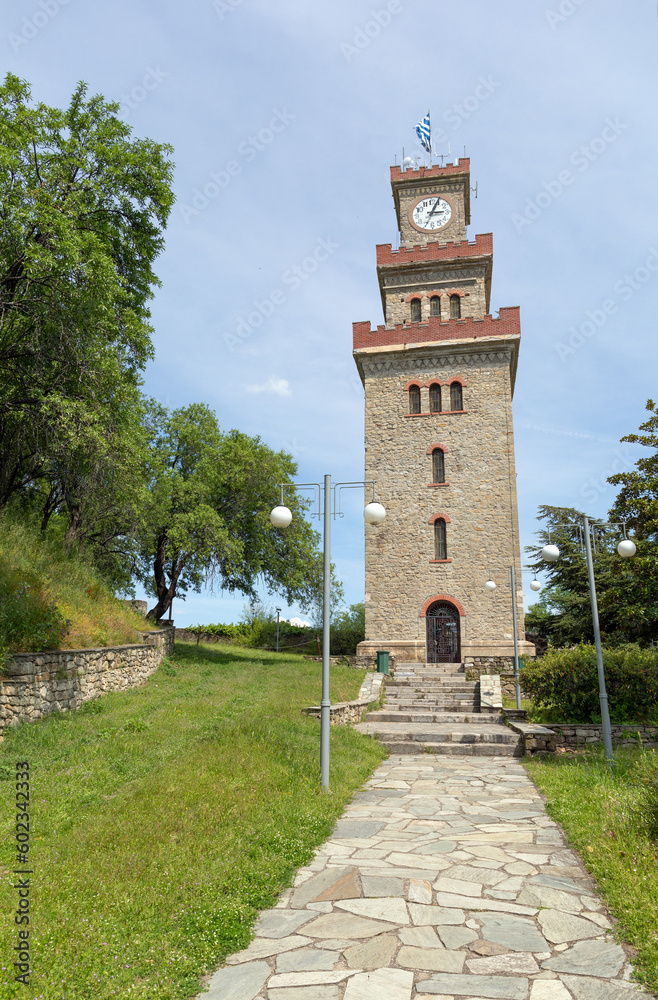 Fototapeta premium Clock Tower of the Byzantine Castle in Trikala, Thessaly, Greece