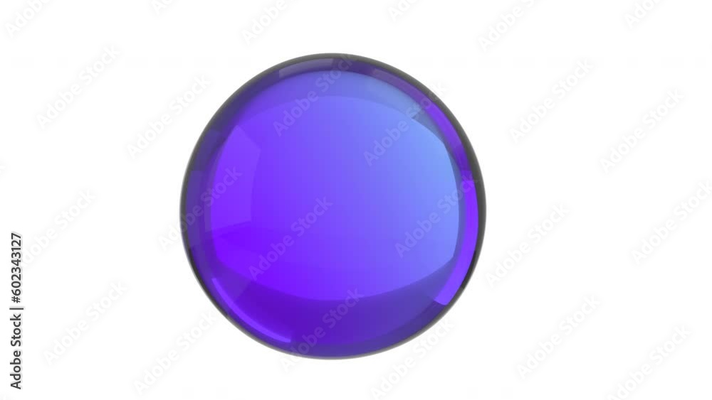 Abstract 3d animation of a purple bubble, 4k video, loop
