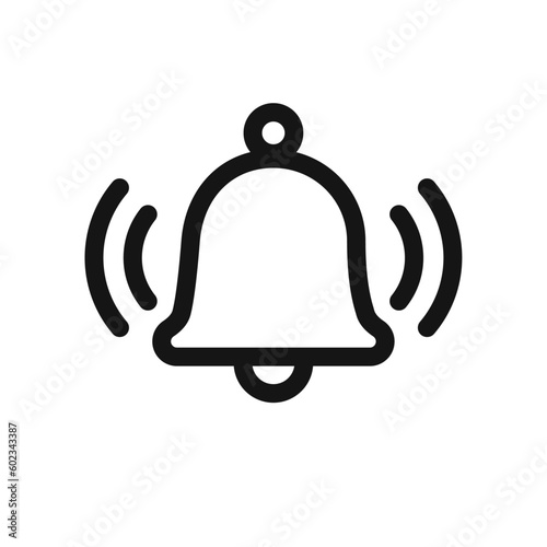 Notification bell icon. Outline notification bell vector icon for web design isolated on white background