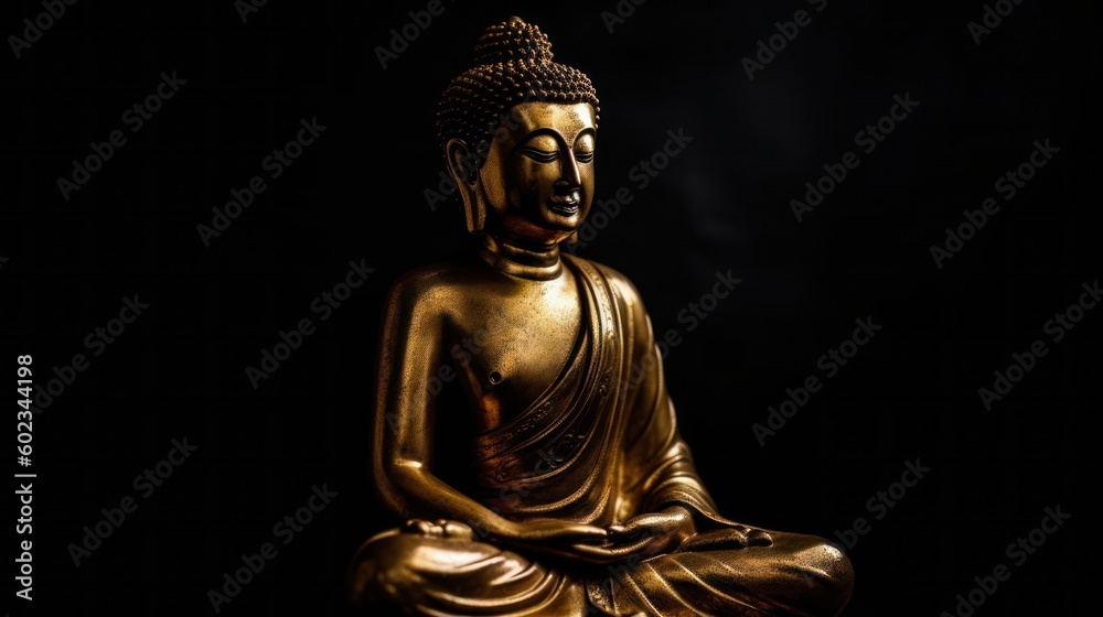 Golden buddha statue, generative ai Golden buddha statue, generative ai