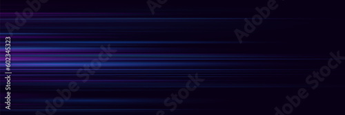 Neon color glowing lines background, high-speed light trails effect. Futuristic dynamic motion technology.