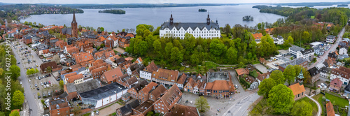 Aerial view around the city Plön in Germany on a  spring day	 photo