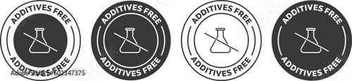 Set of additive free icons. Four variations of white background. photo