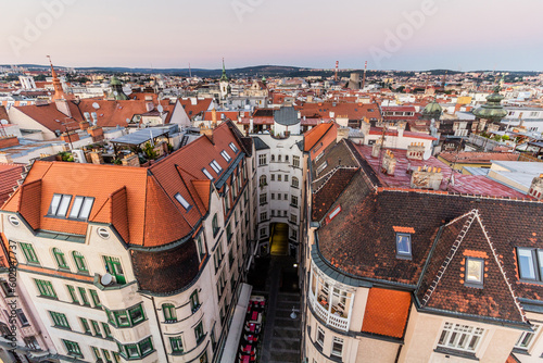 Skyline of the old town in Brno, Czech Republic