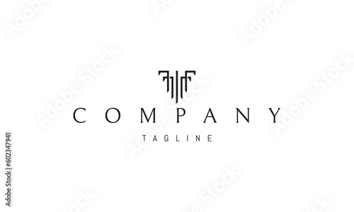Vector logo on which an abstract image of the Greek column personifying the law.