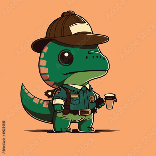 cute dinosaur cartoon characters vector illustration  eps 10