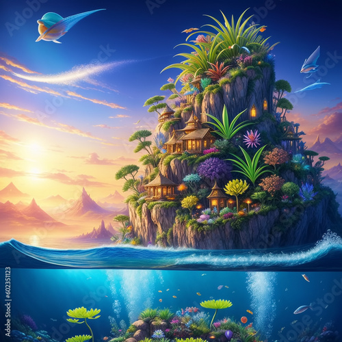 Cliff Hanging Floating Isla...