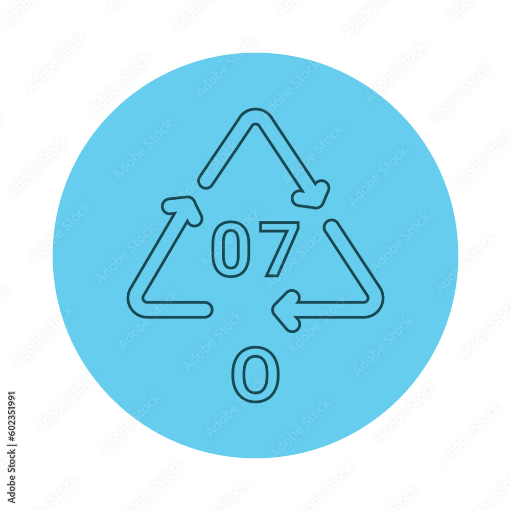 Plastic recycling code PVC line icon. Consumption code. Plastic recycling code PVC line icon. Consumption code.