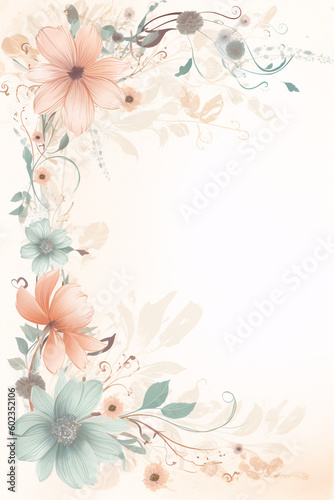 High-Resolution Full-Page 8x11 Inch Floral Design Letter Paper, generative AI