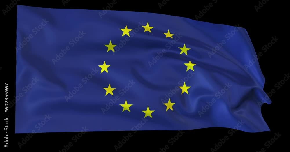  Evolving in the wind European Union flag with opacity map