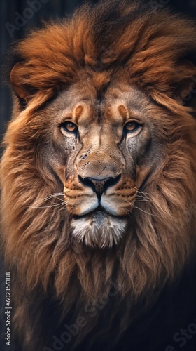 Lion portrait, regenerative AI 