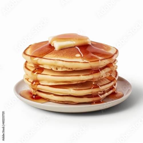 stack of pancakes on white background photo