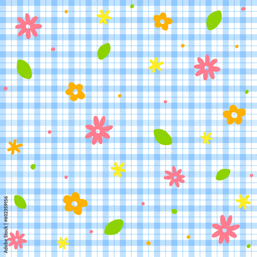 Cute Doodle Flower Floral Ditsy Leaf Star Mini Heart Confetti Sprinkle Sparkle Shine Dot Color Colorful Pastel Blue Gingham Scott Checkered Plaid Tartan Seamless Pattern Spring Summer Background Cute Doodle Flower Floral Ditsy Leaf Star Mini Heart Confetti Sprinkle Sparkle Shine Dot Color Colorful Pastel Blue Gingham Scott Checkered Plaid Tartan Seamless Pattern Spring Summer Background