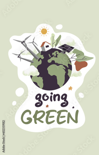 Going Green Sticker Template