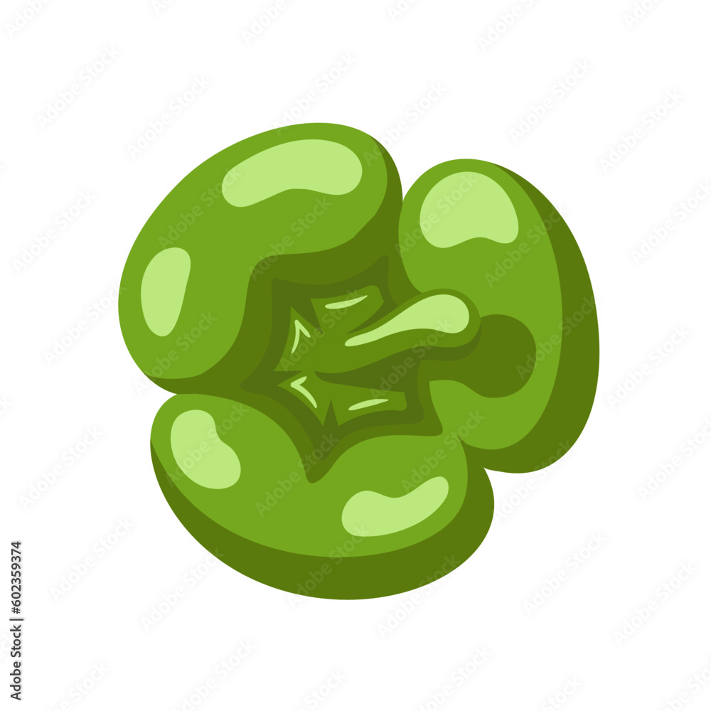 Sweet green bell pepper isolated on white background. Bell pepper in Cartoon style. Vector illustration Sweet green bell pepper isolated on white background. Bell pepper in Cartoon style. Vector illustration