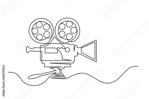 Continuous line drawing bbq grill isolated on white background. BBQ concept. Vector illustration