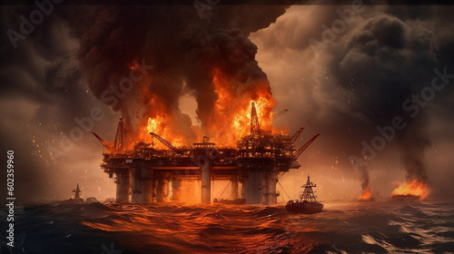 A Dramatic Fire on an Oil Rig