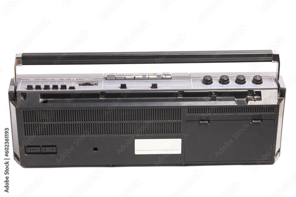 Obraz premium Retro portable stereo cassette recorder from 80s.