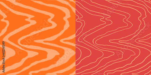 Salmon filet vector seamless pattern. Food abstract texture.