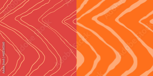 Salmon filet vector seamless pattern. Food abstract texture.