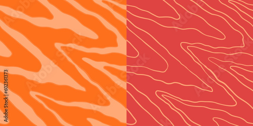 Salmon filet vector seamless pattern. Food abstract texture.