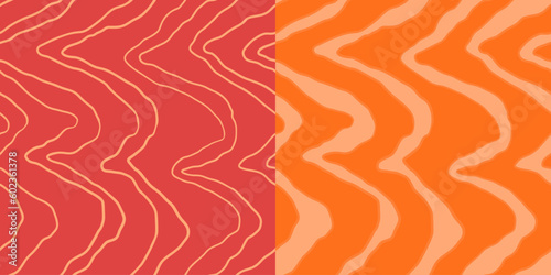 Salmon filet vector seamless pattern. Food abstract texture.