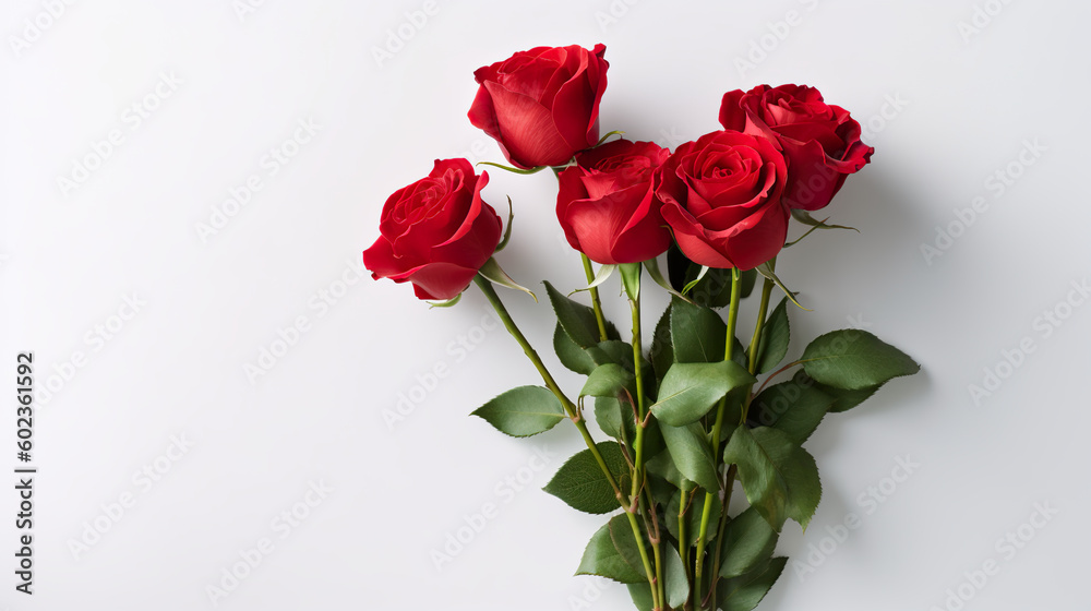 A bunch of red roses sitting on top of a table. Generative AI. A bunch of red roses sitting on top of a table. Generative AI.