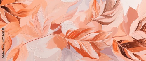 Arte floral en rosa: Un fondo abstracto con hojas tropicales en acuarela