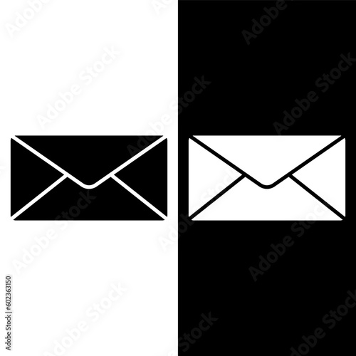 black and white envelope icon