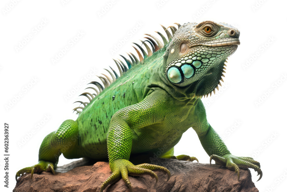 green iguana isolated created with Generative AI technology