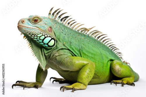 green iguana isolated created with Generative AI technology © Poprock3d