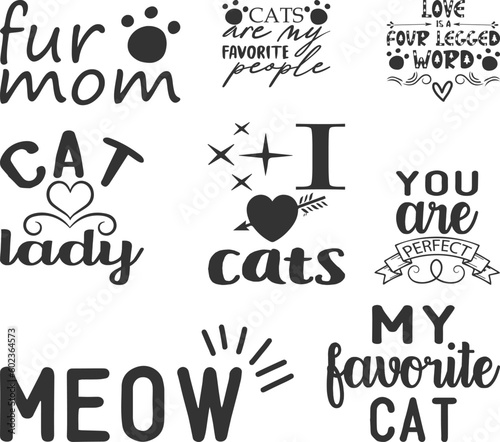 Cute Cat Lover Quotes SVG Bundle 