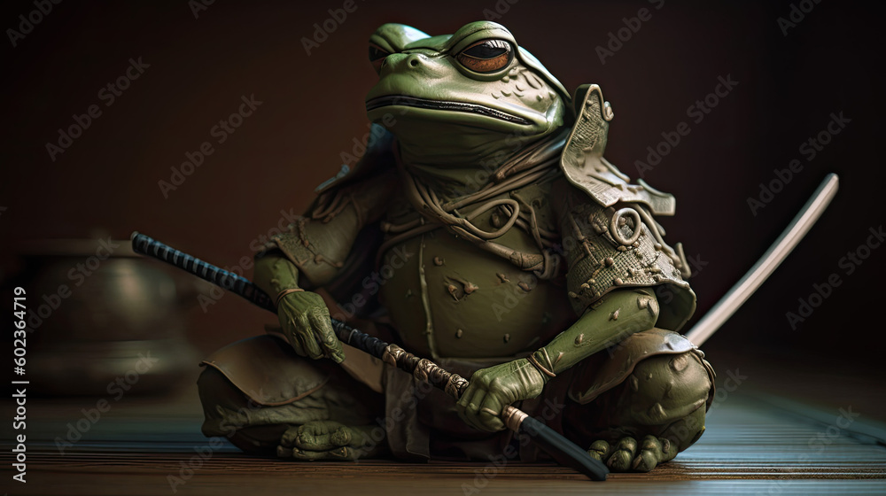 samurai frog created with Generative AI technology samurai frog created with Generative AI technology