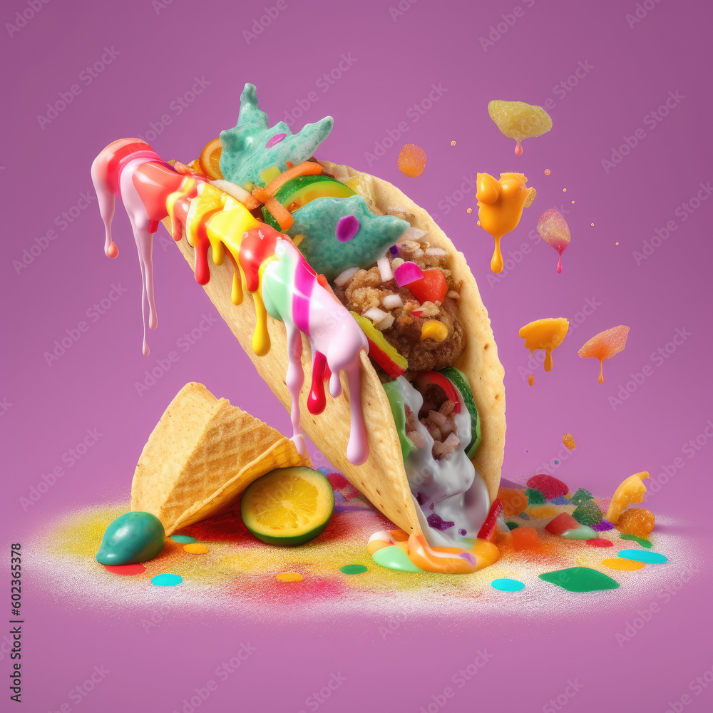 Obraz premium fancy taco sweet created with Generative AI technology