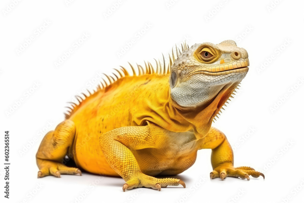 Fototapeta premium yellow iguana isolated created with Generative AI technology