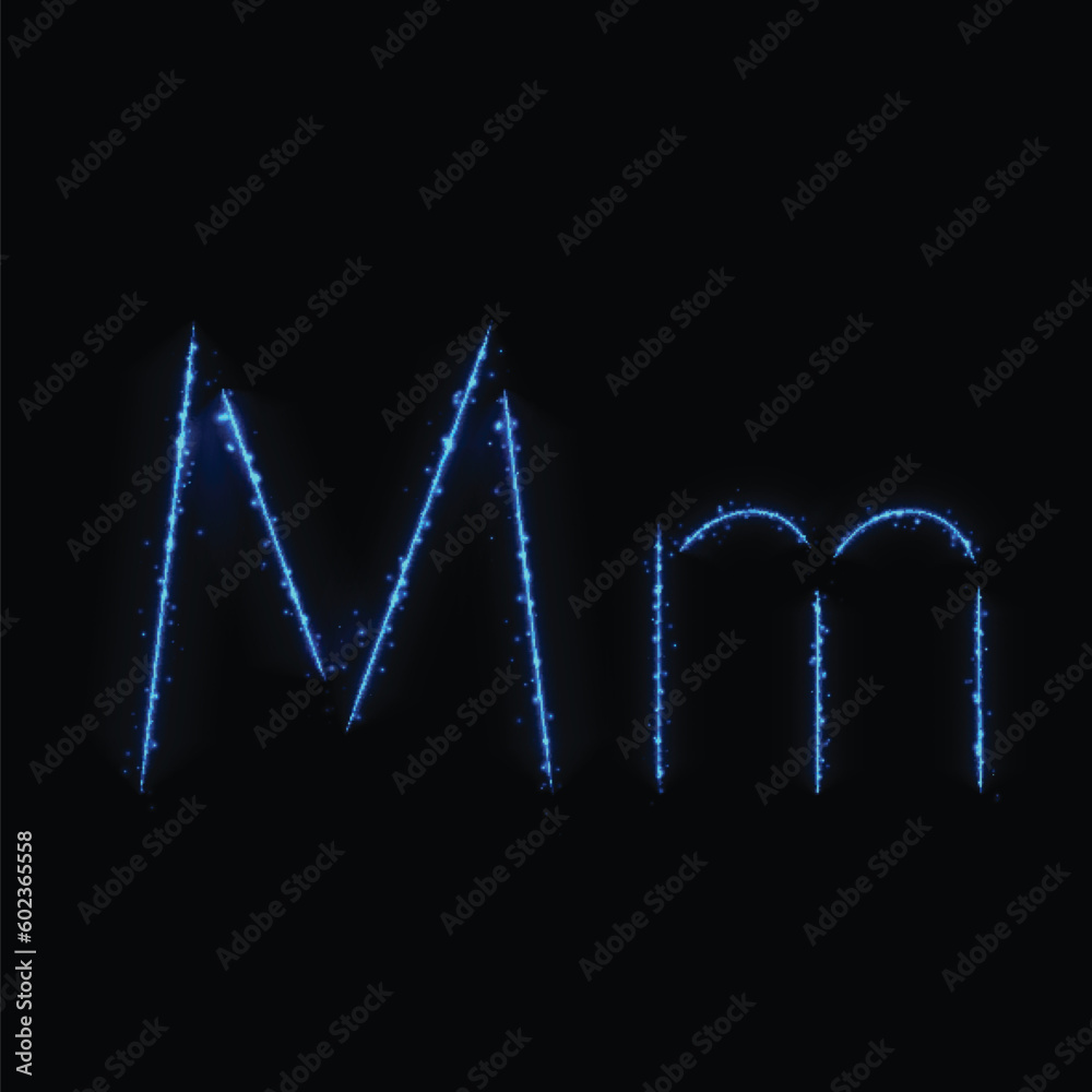 Obraz premium Alphabet letters of lights