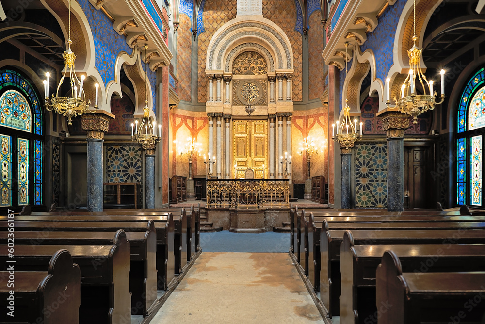 Interno della sinagoga spagnola a Praga, Repubblica Ceca
