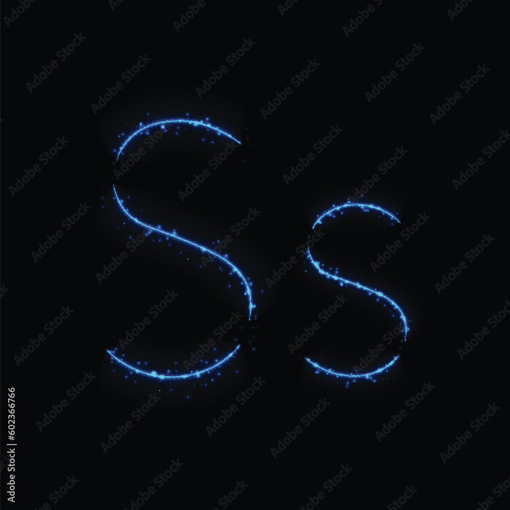 Naklejka premium Alphabet letters of lights