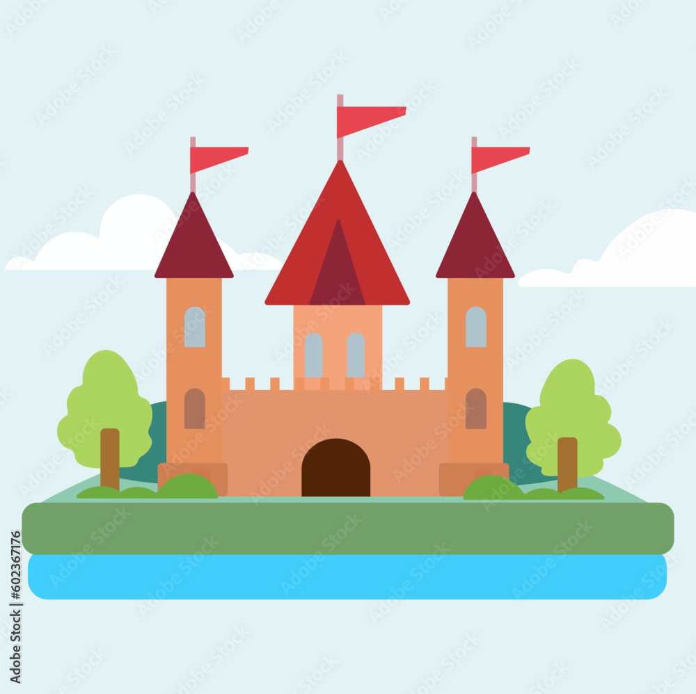 castle flat isolated vector illustration
castle flat isolated vector illustration