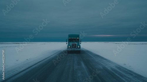 Frozen Pathways: A Journey of Ice Road Truckers, generative AI