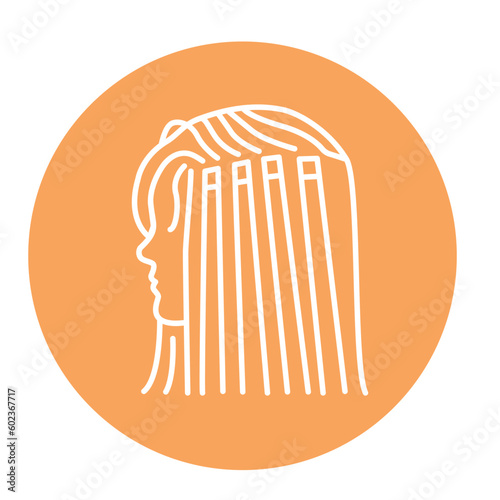 Hair extension color line icon. Beauty industry. Hairdresser service.