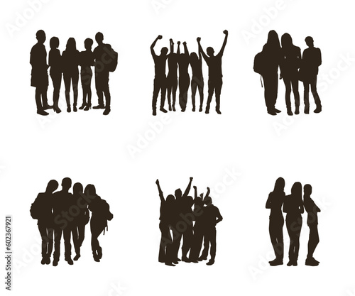 Collection of people silhouettes, vector illustration © 7Teen