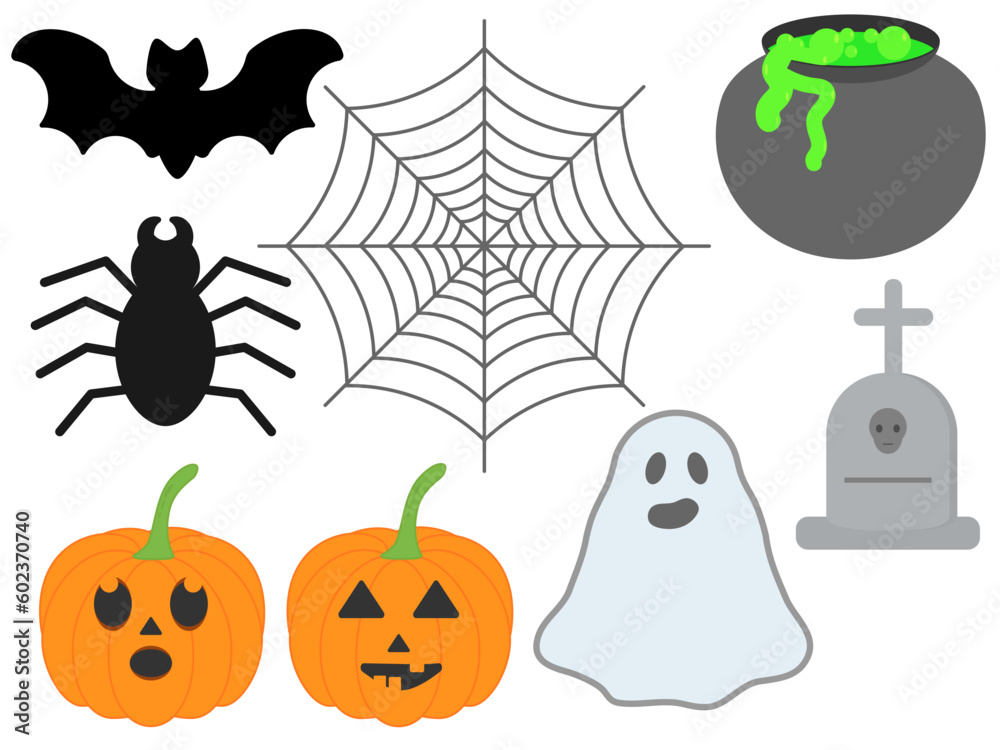 Fototapeta premium Happy halloween abstract set.