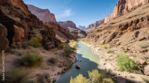 River flowing through mountains rocks Beautiful Natural Photograph Fresh Green Lifestyle