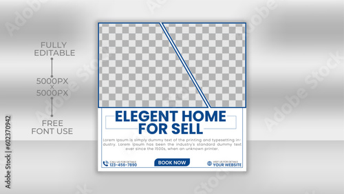 Real estate social media post web square banner or instagram post template