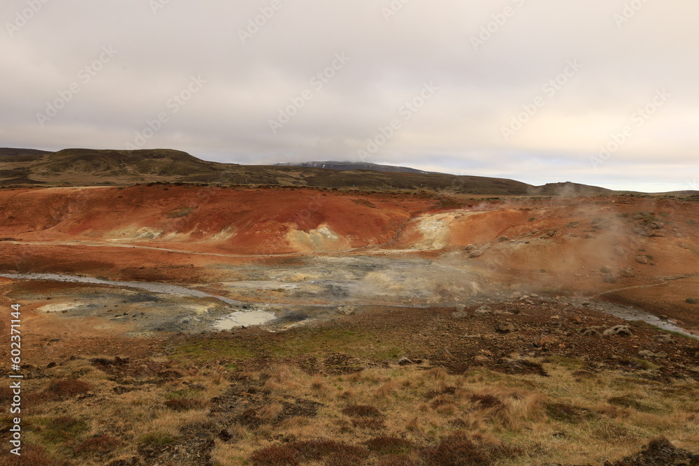 View on the Seltún Geothermal Area in the south of Iceland